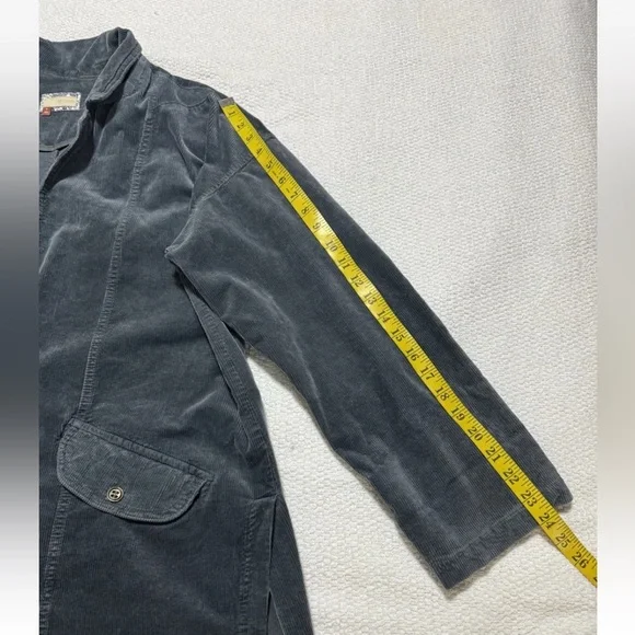 Anthropologie Pilcro Women M Washed Corduroy Blazer Boxy Oversized Slouchy Blue - Picture 9 of 13